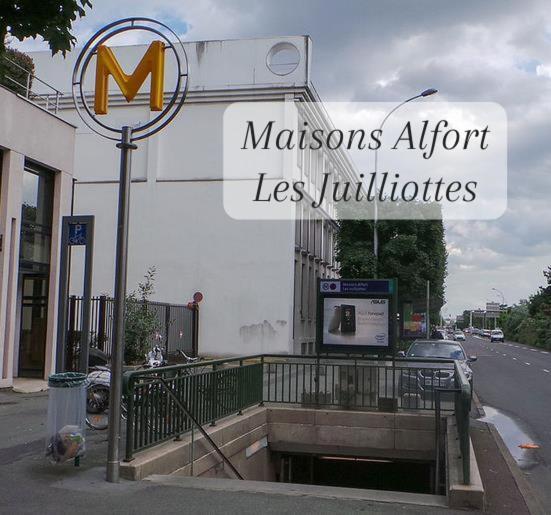 Parking Rue Gratuit - 20 Pourcent Sur Escale-Marne,Fr - De 1 A 4 Personnes - 10Mn A Pied Metro 8 - Rer A, Cuisine Equipee, Grand Lit Haut De Gamme, Matelas Eve Sleep 160X200, Lave Linge, 1Er Etage Apartment เมซง-อัลฟอร์ ภายนอก รูปภาพ